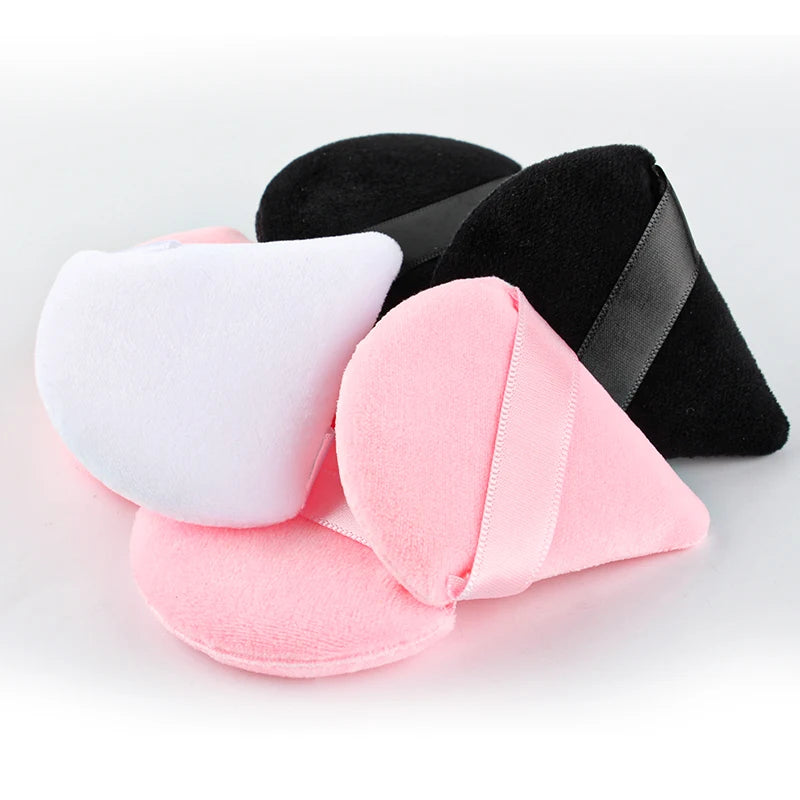 SHIDISHANGPIN Triangle Velvet Powder Puff – Reusable Face Cosmetic Sponge, Mini Cotton Makeup Puff for Foundation, Eyeshadow, and Beauty Tools (1/2/3/6pcs)